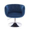 Židle MONTANA  VELUR na stříbrném talíři - modrá