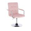 Židle VERONA VELUR na stříbrném talíři - světle růžová