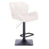 Barová židle MILANO VELUR na černé podstavě - bílá
