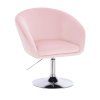Židle VENICE VELUR na stříbrném talíři - světle růžová