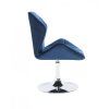 Židle MILANO MAX VELUR na stříbrném talíři - modrá