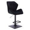 Barová židle MILANO MAX VELUR na černé podstavě - černá
