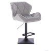Barová židle MILANO VELUR na černé podstavě - světle šedá