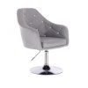 Křeslo ROMA na stříbrném talíři - šedé