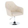 Křeslo ROMA na stříbrném talíři - krémové