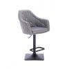 Barová židle ROMA na černé podstavě - šedá