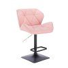 Barová židle MILANO na černé hranaté podstavě - světle růžová