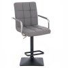 Barová židle VERONA na černé hranaté podstavě - šedá