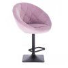Barová židle VERA VELUR na černé hranaté podstavě - levandule