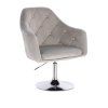 Křeslo ANDORA VELUR na stříbrném talíři - světle šedé