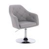 Křeslo ANDORA na stříbrném talíři - šedé