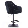 Barová židle ROMA VELUR na černé podstavě - černá