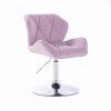 Židle MILANO VELUR na stříbrném talíři - levandule
