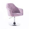 Křeslo ROMA VELUR na stříbrném talíři - levandule