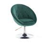 Křeslo VERA VELUR na stříbrném talíři - zelené