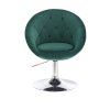 Křeslo VERA VELUR na stříbrném talíři - zelené