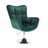 Křeslo AURORA VELUR na stříbrném talíři - zelené