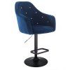 Barová židle ROMA VELUR na černém talíři - modrá