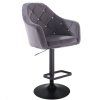 Barová židle ROMA VELUR na černém talíři - tmavě šedá