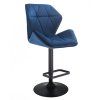 Barová židle MILANO MAX VELUR na černém talíři - modrá