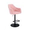 Barová židle ROMA na černém talíři - světle růžová