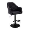 Barová židle ANDORA na černém talíři - černá