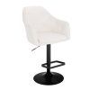 Barová židle ANDORA na černém talíři - bílá