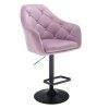 Barová židle ANDORA VELUR na černém talíři - levandule