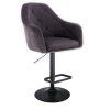 Barová židle ANDORA VELUR na černém talíři - šedá