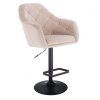 Barová židle ANDORA VELUR na černém talíři - krémová