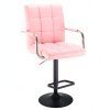 Barová židle VERONA na černém talíři - světle růžová