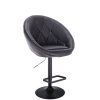 Barová židle VERA na černém talíři - černá