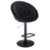 Barová židle VERA VELUR na černém talíři - černá