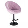 Barová židle VERA VELUR na černém talíři - levandule