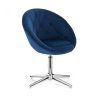 Křeslo VERA VELUR na stříbrném kříži - modré