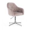 Křeslo ROMA VELUR na stříbrném kříži - světle šedé