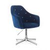 Křeslo ROMA VELUR na stříbrném kříži - modré