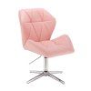 Židle MILANO MAX na na stříbrném kříži -světle  růžová