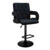 Barová židle BOSTON VELUR na černém talíři - černá
