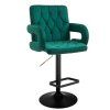 Barová židle BOSTON VELUR na černém talíři - zelená