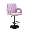 Barová židle BOSTON VELUR na černém talíři - levandule