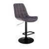 Barová židle PARIS VELUR na černém talíři - šedá
