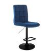 Barová židle TOLEDO VELUR na černém talíři - modrá