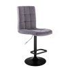 Barová židle TOLEDO VELUR na černém talíři - tmavě šedá