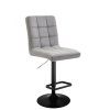 Barová židle TOLEDO VELUR na černém talíři - světle šedá