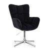 Křeslo AURORA VELUR na stříbrném kříži - černé
