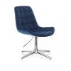 Židle PARIS VELUR na stříbrném kříži - modrá