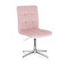 Židle TOLEDO VELUR na stříbrném kříži - světle růžová