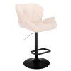 Barová židle MILANO VELUR na černém talíři - krémová