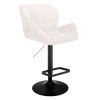 Barová židle MILANO VELUR na černém talíři - bílá
